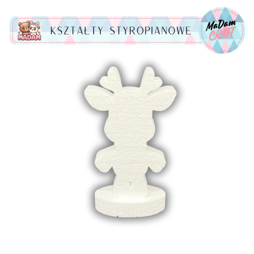 Baza styropianowa Renifer z podstawką 10 cm Boże Narodzenie wzór4, MaDam Creative