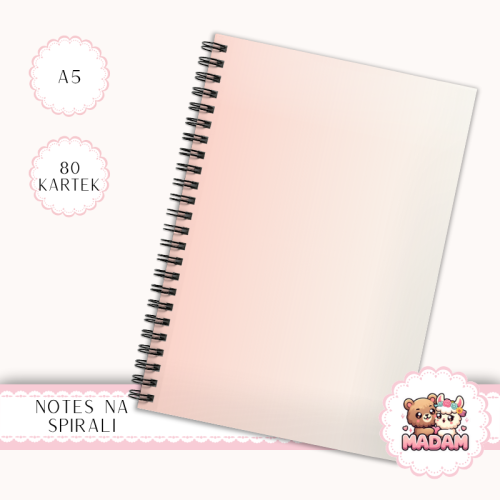 Notes A5 w kratkę 80 kartek Gradient Pastelowy Brzoskwiniowo-Kremowy MaDam Creative