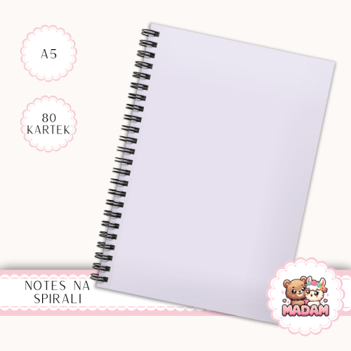 Notes A5 w kropki 80 kartek Jednokolorowy Pudrowy Lawendowy Pastel MaDam Creative