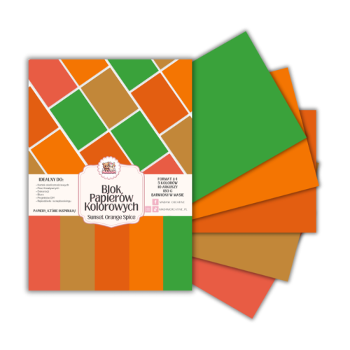 Blok papierów kolorowych A4 180g 10 arkuszy Sunny City, MaDam Creative