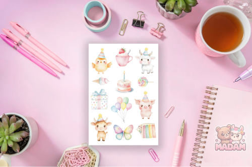 Naklejki foliowe 13x19 Urodziny na Farmie MaDam Creative