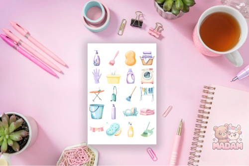 Naklejki foliowe 13x19 Sprzątanie MaDam Creative