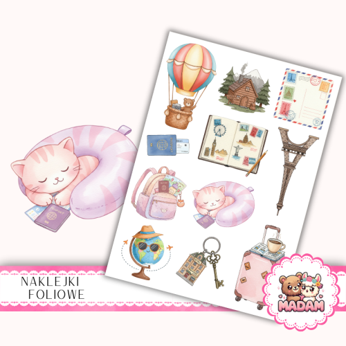 Naklejki foliowe 13x19 Podróże MaDam Creative