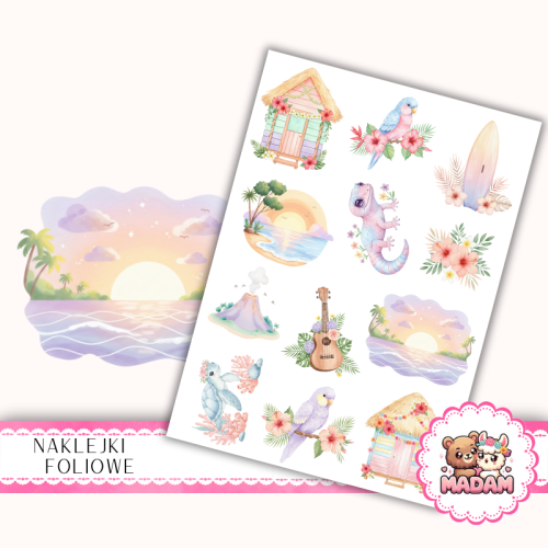 Naklejki foliowe 13x19 Hawaje MaDam Creative