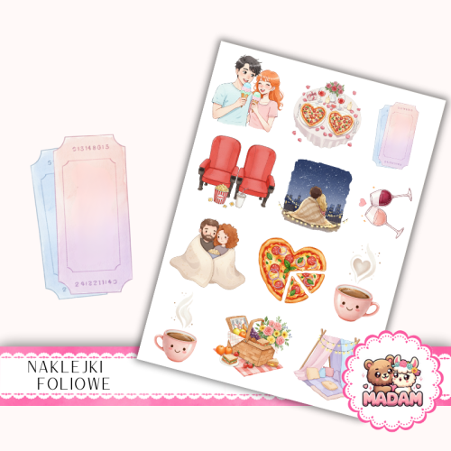 Naklejki foliowe 13x19 Randka MaDam Creative