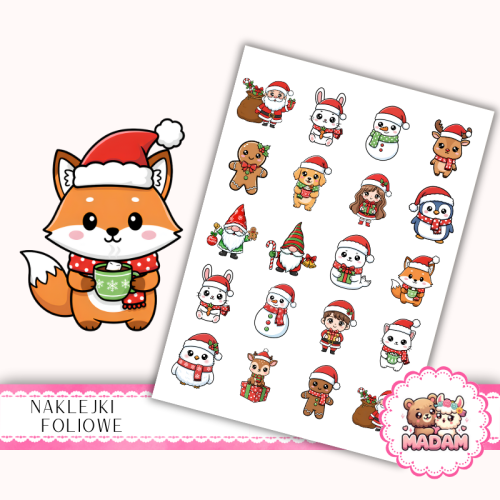 Naklejki foliowe 13x19 Kawaii Święta vol. 2 MaDam Creative