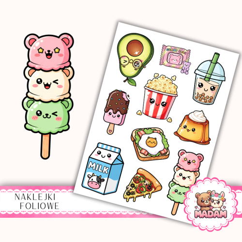 Naklejki foliowe 13x19 Kawaii Smakołyki MaDam Creative