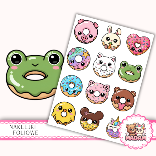 Naklejki foliowe 13x19 Kawaii Donuty vol. 2 MaDam Creative