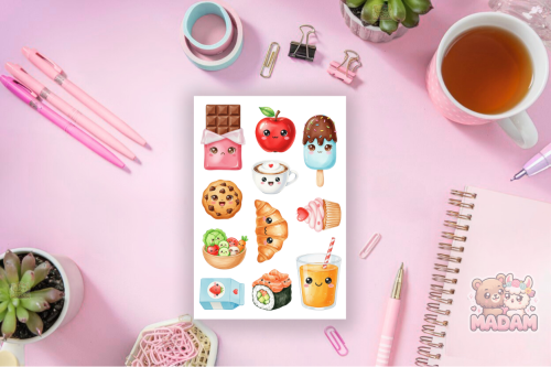 Naklejki foliowe 13x19 Kawaii Jedzonko vol. 2 MaDam Creative