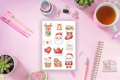 Naklejki foliowe 13x19 Kawaii Święta Bożego Narodzenia MaDam Creative