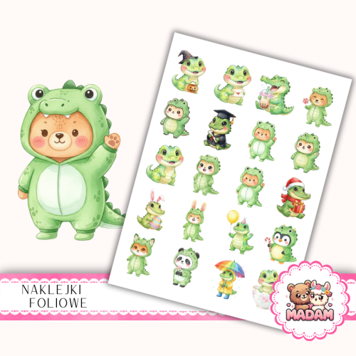 Naklejki foliowe 13x19 Kawaii Krokodyl vol. 2 MaDam Creative