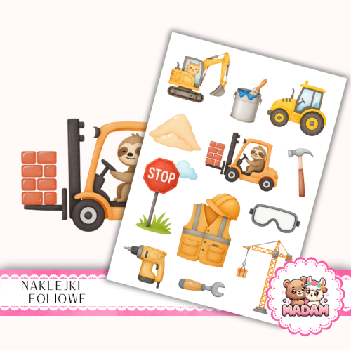 Naklejki foliowe 13x19 Urocza Budowa MaDam Creative