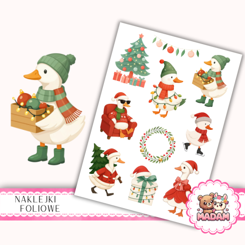 Naklejki foliowe 13x19 Świąteczna Gąska MaDam Creative
