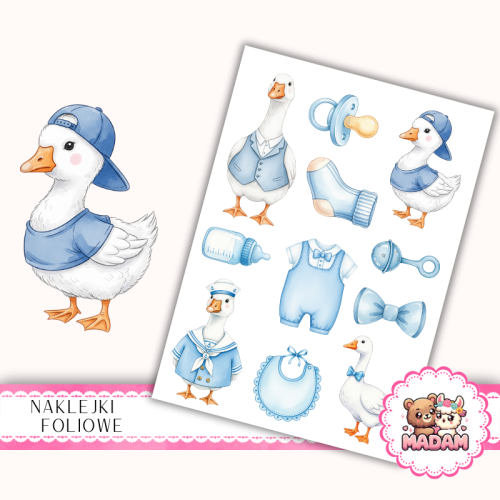 Naklejki foliowe 13x19 Gąska Chłopczyk MaDam Creative