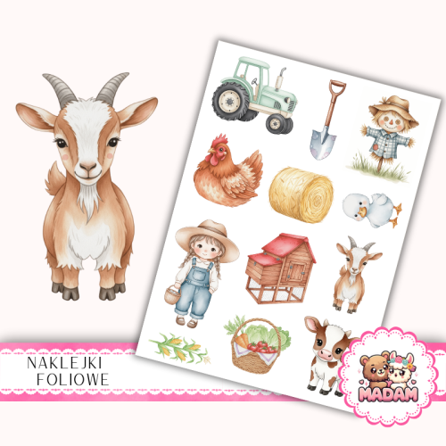 Naklejki foliowe 13x19 Urocza Farma MaDam Creative