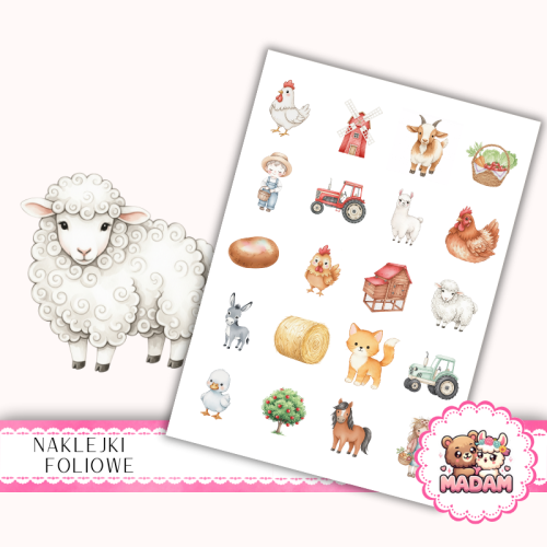 Naklejki foliowe 13x19 Urocza Farma vol. 2 MaDam Creative