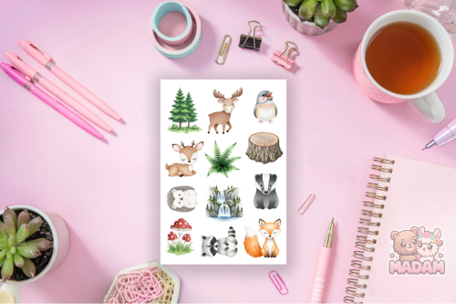 Naklejki foliowe 13x19 Leśne Zwierzątka MaDam Creative