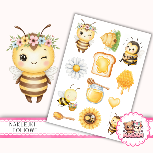 Naklejki foliowe 13x19 Urocza Pszczółka MaDam Creative