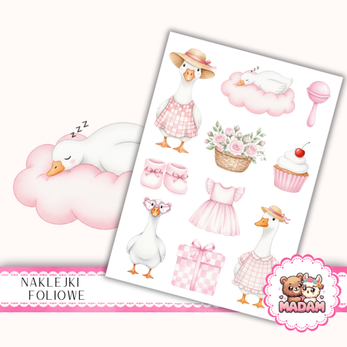 Naklejki foliowe 13x19 Dziewczęca Gąska MaDam Creative