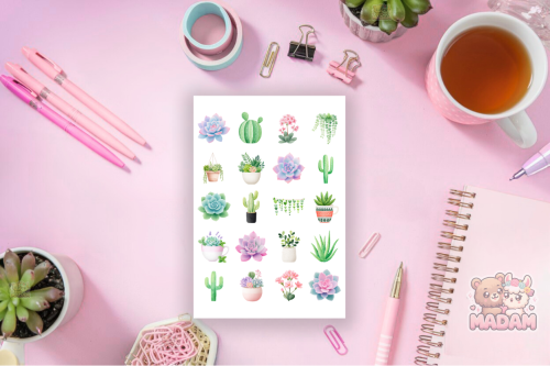 Naklejki foliowe 13x19 Sukulenty MaDam Creative