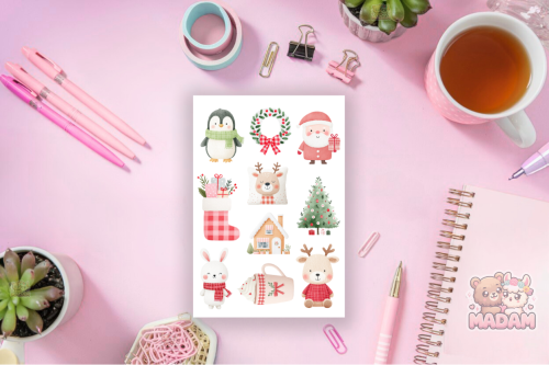 Naklejki foliowe 13x19 Kratka Świąteczna MaDam Creative