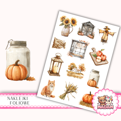 Naklejki foliowe 13x19 Jesień w Wiejskim Stylu MaDam Creative
