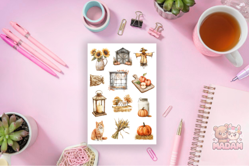 Naklejki foliowe 13x19 Jesień w Wiejskim Stylu MaDam Creative