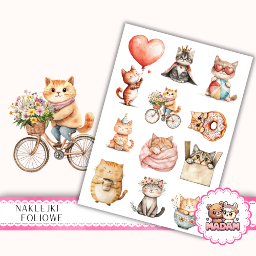 Naklejki foliowe 13x19 Uroczy Kot MaDam Creative