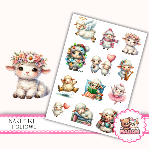 Naklejki foliowe 13x19 Urocza Owieczka MaDam Creative