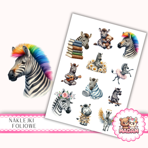 Naklejki foliowe 13x19 Zebra MaDam Creative