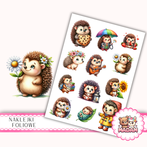 Naklejki foliowe 13x19 Jeżyk MaDam Creative