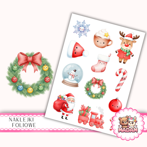 Naklejki foliowe 13x19 Kawaii Święta vol. 3 MaDam Creative