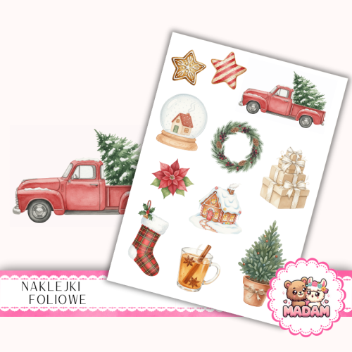 Naklejki foliowe 13x19 Przytulne Święta MaDam Creative