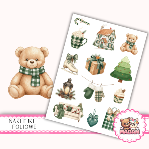 Naklejki foliowe 13x19 Neutralne Święta MaDam Creative