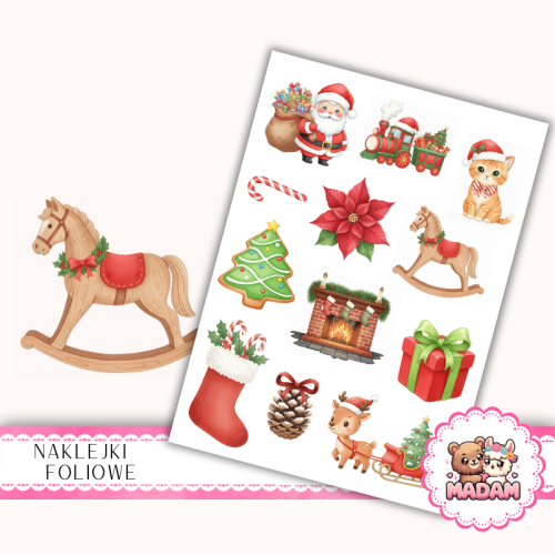 Naklejki foliowe 13x19 Urocze Święta vol. 2 MaDam Creative
