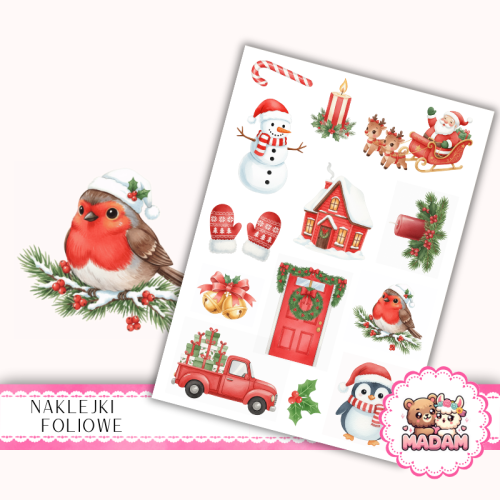 Naklejki foliowe 13x19 Urocze Święta vol. 3 MaDam Creative