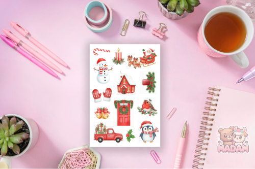 Naklejki foliowe 13x19 Urocze Święta vol. 3 MaDam Creative