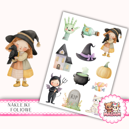 Naklejki foliowe 13x19 Urocze Halloween MaDam Creative