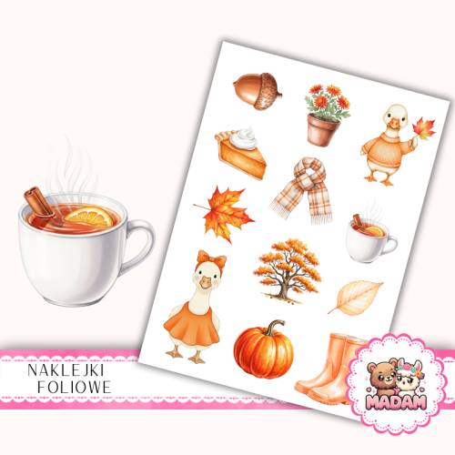 Naklejki foliowe 13x19 Jesienna Gąska MaDam Creative