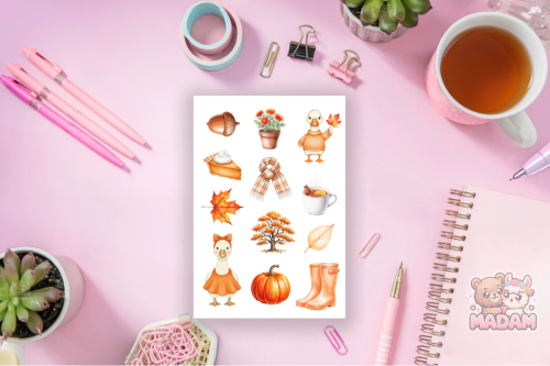 Naklejki foliowe 13x19 Jesienna Gąska MaDam Creative