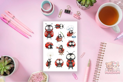 Naklejki foliowe 13x19 Zabawna Biedronka MaDam Creative