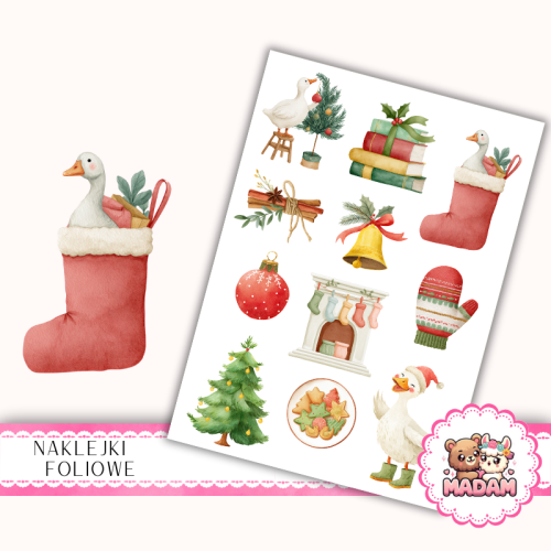 Naklejki foliowe 13x19 Świąteczna Gąska vol. 2 MaDam Creative