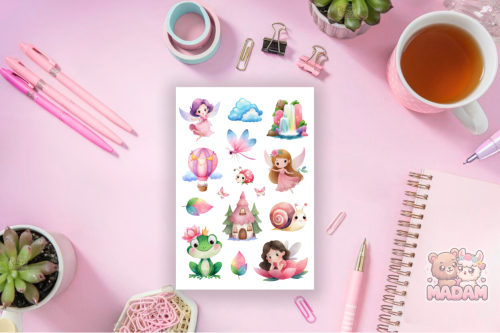 Naklejki foliowe 13x19 Różowy Bajkowy Las vol. 2 MaDam Creative