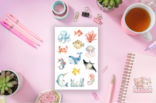 Naklejki foliowe 13x19 Podwodny Świat MaDam Creative