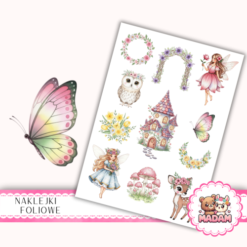 Naklejki foliowe 13x19 Wróżki z Ogrodu MaDam Creative