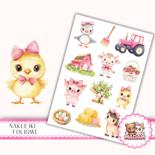 Naklejki foliowe 13x19 Przyjaciele z Farmy MaDam Creative