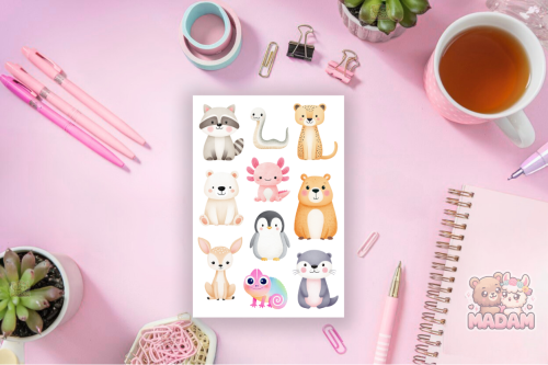 Naklejki foliowe 13x19 Zwierzątka ze Świata vol. 3 MaDam Creative