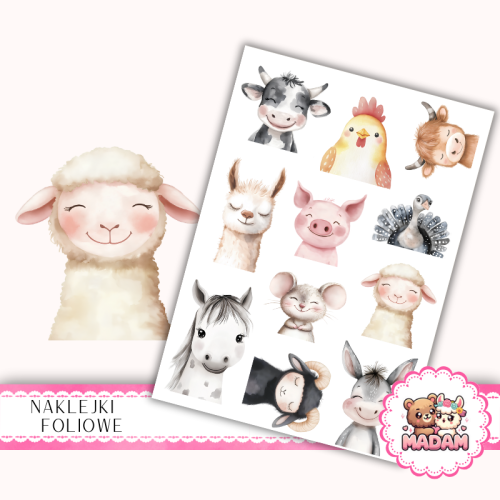 Naklejki foliowe 13x19 Portrety z Farmy MaDam Creative