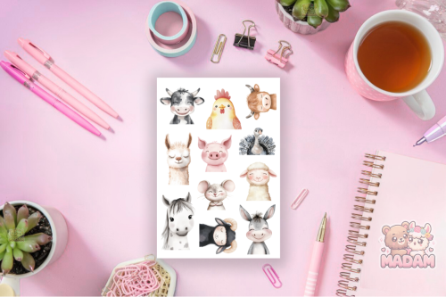 Naklejki foliowe 13x19 Portrety z Farmy MaDam Creative