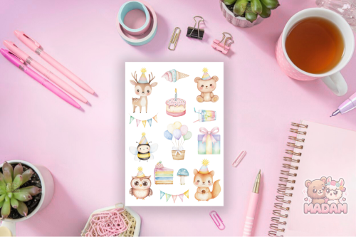 Naklejki foliowe 13x19 Leśne Urodziny MaDam Creative